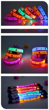 Safety Pet Collar With LED And Printed Design By I Love Dogs Society