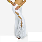 High Slit Dance And Yoga Pants With Rhinestones