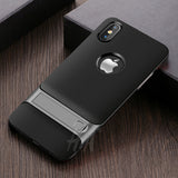 Flip Kickstand Shock Proof Back Cover For iPhone X by H&A